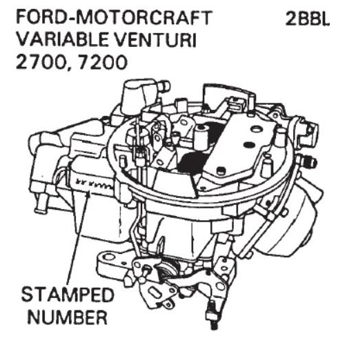 Motorcraft 2700VV & 7200VV Carburetor Numbers