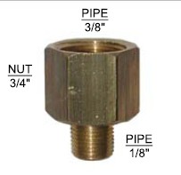 Brass Fitting 3/8 x 1/8 - 90-117