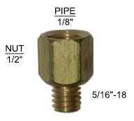 Brass Distributor Vacuum Repair Fitting 5/16